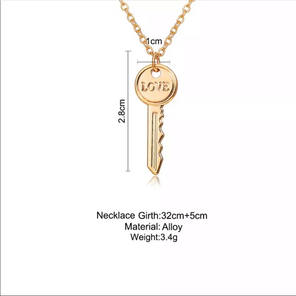 DAINTY GOLD LOVE KEY NECKLACE - Picture 5 of 5